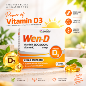 Wen-D Vitamin D3 200,000 IU + Vitamin K2 Softgel – Extra Strength Vitamin D Supplement