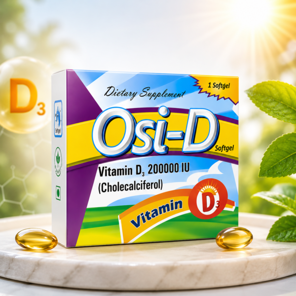 Osi-D Vitamin D3 200,000 IU Softgel – High-Strength Vitamin D Supplement